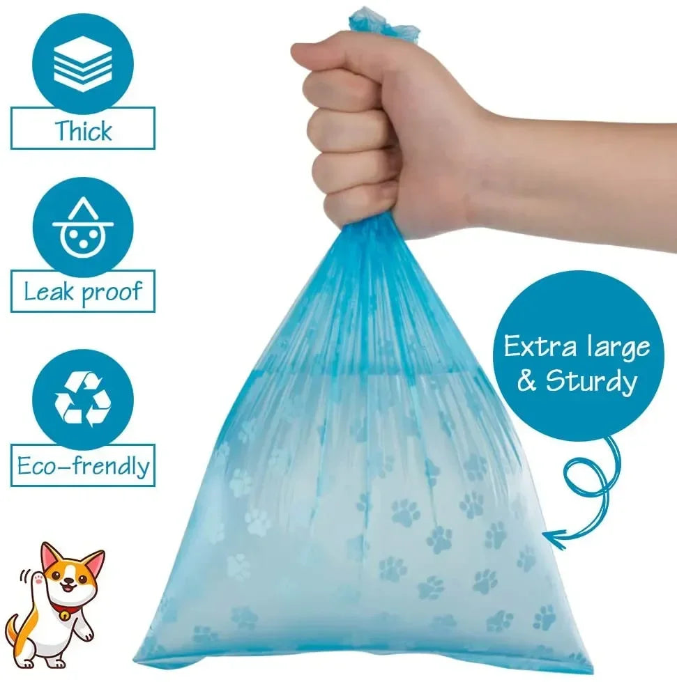Biodegradable Dog Poop Bags (5 Rolls & Dispenser)
